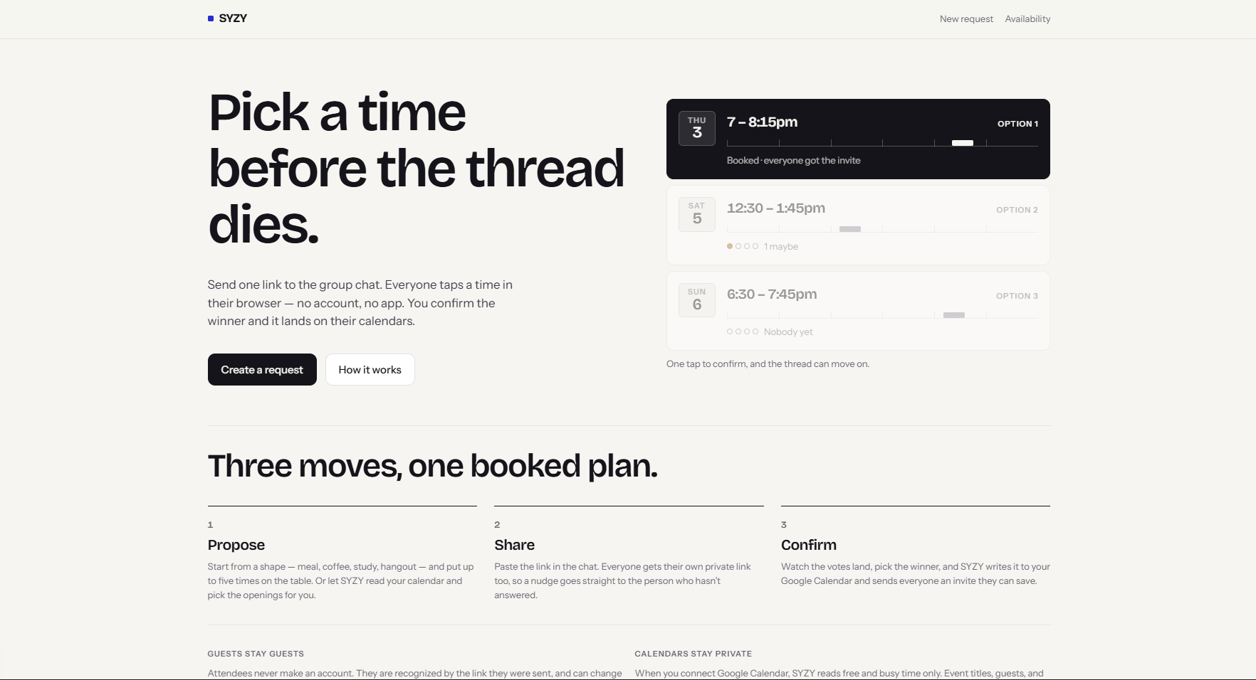 SYZY — Link-First Social Scheduling App